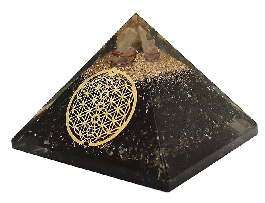 Amethyst & Clear Quartz Pyramid Yoga Meditation Crystal by Brahmatells