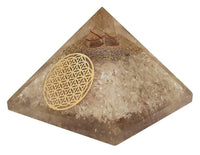 Amethyst & Clear Quartz Pyramid Yoga Meditation Crystal by Brahmatells