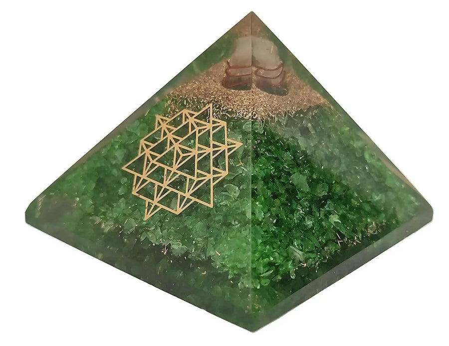 Amethyst & Clear Quartz Pyramid Yoga Meditation Crystal by Brahmatells