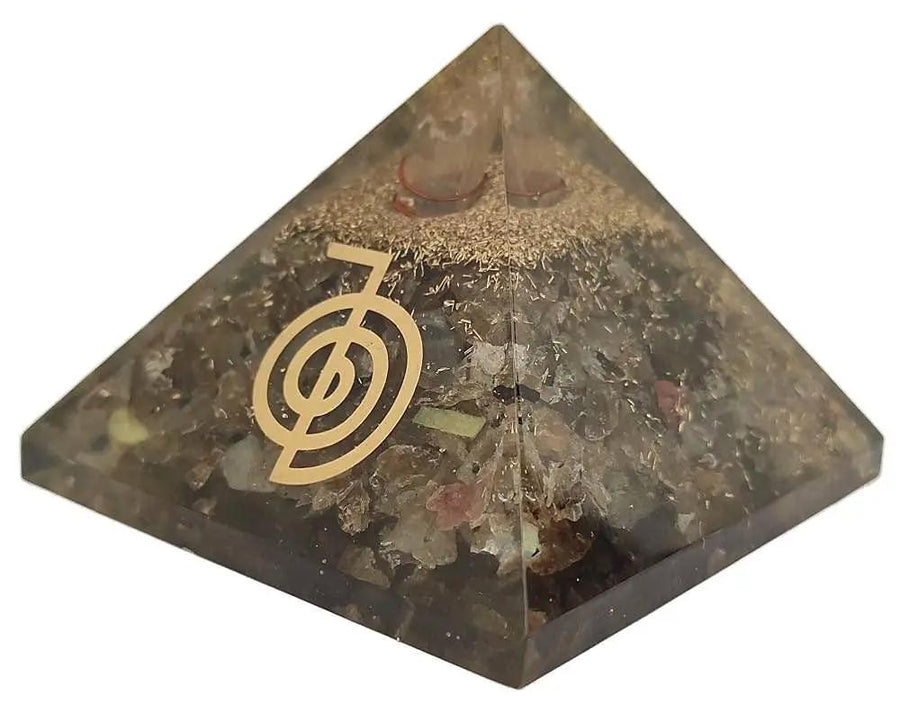 Amethyst & Clear Quartz Pyramid Yoga Meditation Crystal by Brahmatells