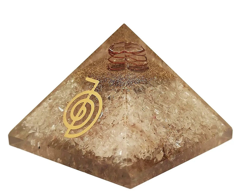 Amethyst & Clear Quartz Pyramid Yoga Meditation Crystal by Brahmatells