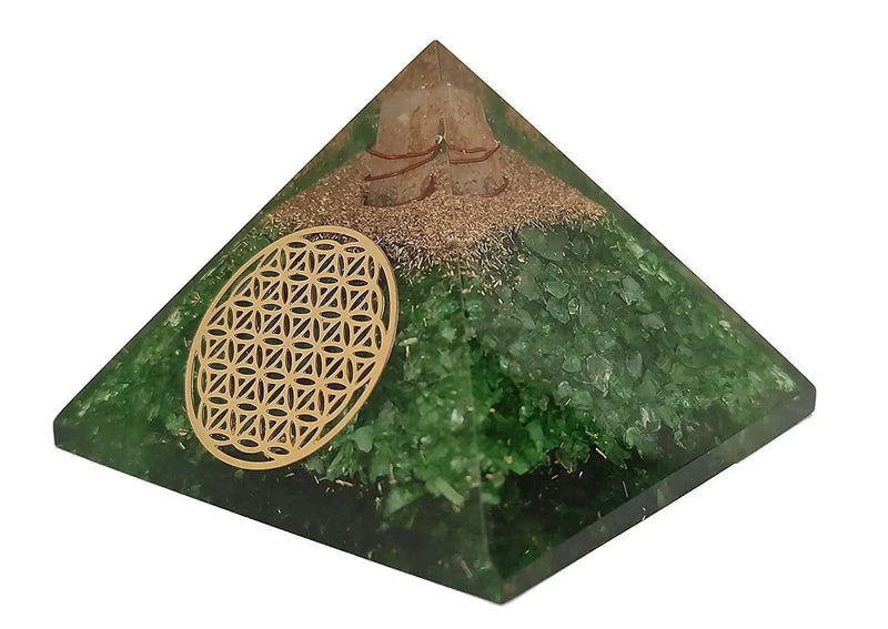 Amethyst & Clear Quartz Pyramid Yoga Meditation Crystal by Brahmatells