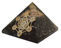 Amethyst & Clear Quartz Pyramid Yoga Meditation Crystal by Brahmatells