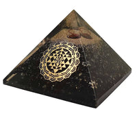 Amethyst & Clear Quartz Pyramid Yoga Meditation Crystal by Brahmatells