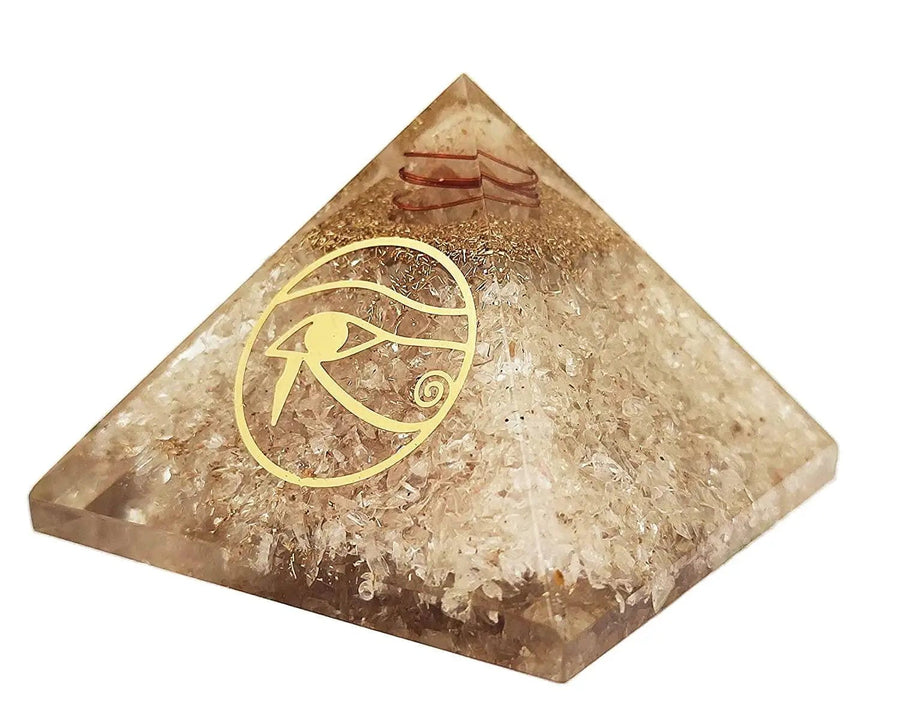 Amethyst & Clear Quartz Pyramid Yoga Meditation Crystal by Brahmatells