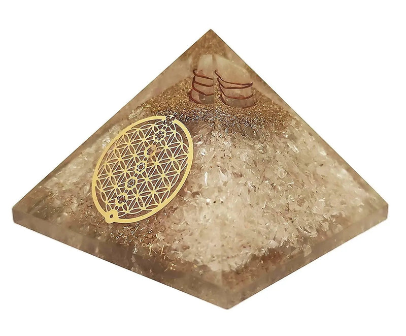 Amethyst & Clear Quartz Pyramid Yoga Meditation Crystal by Brahmatells