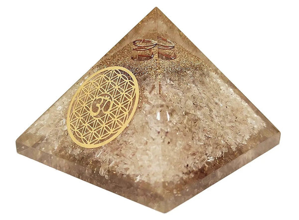 Amethyst & Clear Quartz Pyramid Yoga Meditation Crystal by Brahmatells
