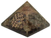 Amethyst & Clear Quartz Pyramid Yoga Meditation Crystal by Brahmatells