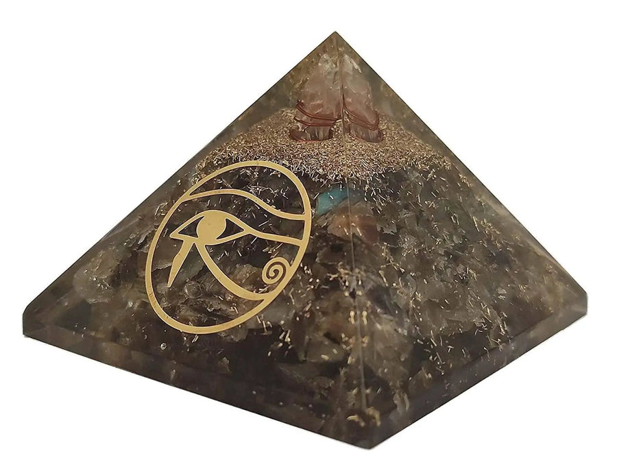 Amethyst & Clear Quartz Pyramid Yoga Meditation Crystal by Brahmatells