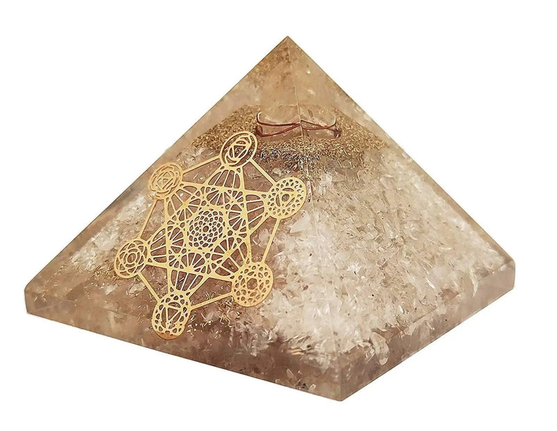 Amethyst & Clear Quartz Pyramid Yoga Meditation Crystal by Brahmatells