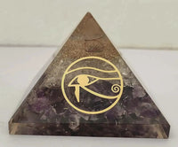 Amethyst & Clear Quartz Pyramid Yoga Meditation Crystal by Brahmatells