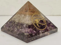 Amethyst & Clear Quartz Pyramid Yoga Meditation Crystal by Brahmatells