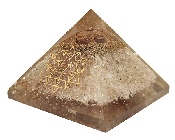 Amethyst & Clear Quartz Pyramid Yoga Meditation Crystal by Brahmatells