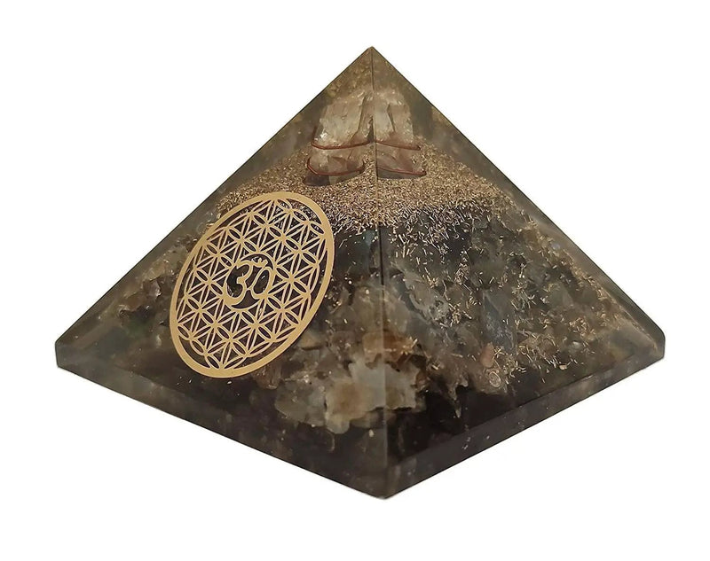 Amethyst & Clear Quartz Pyramid Yoga Meditation Crystal by Brahmatells