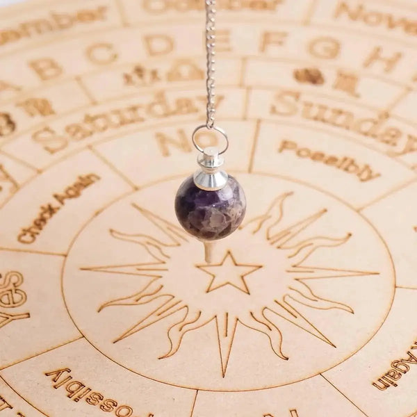 Amethyst Crystal Ball Pendulum for Dowsing & Healing | Brahmatells by Brahmatells