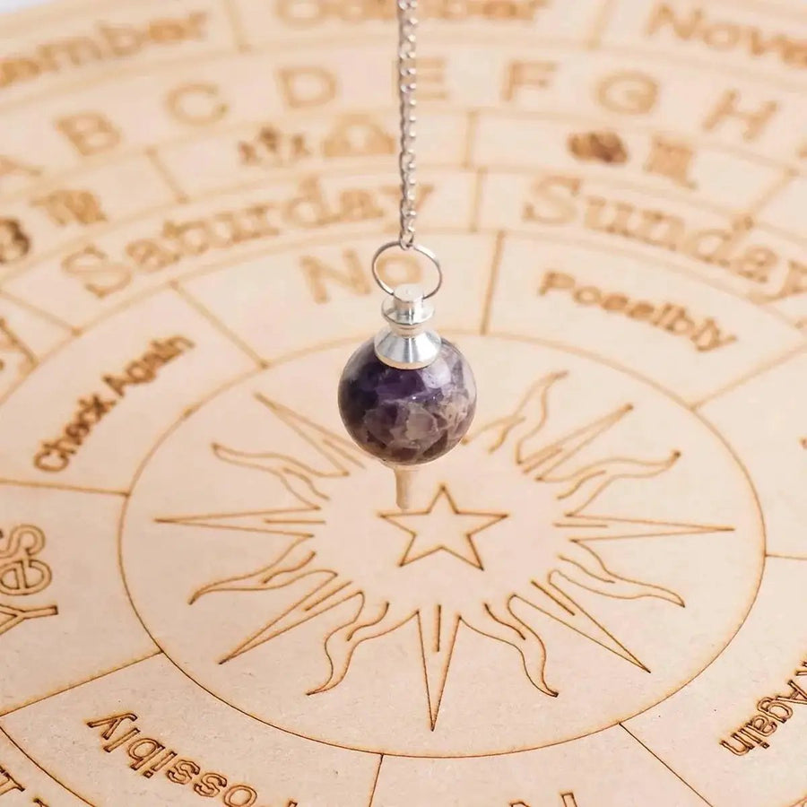 Amethyst Crystal Ball Pendulum for Dowsing & Healing | Brahmatells by Brahmatells