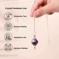 Amethyst Crystal Ball Pendulum for Dowsing & Healing | Brahmatells by Brahmatells