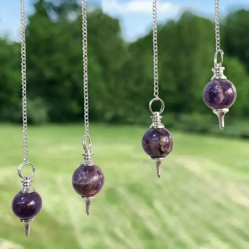 Amethyst Crystal Ball Pendulum for Dowsing & Healing | Brahmatells by Brahmatells