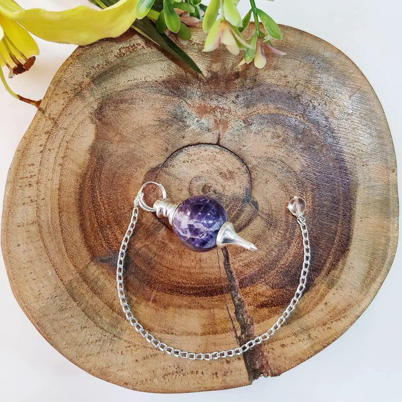 Amethyst Crystal Ball Pendulum for Dowsing & Healing | Brahmatells by Brahmatells