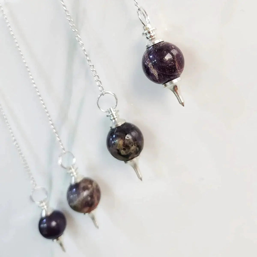 Amethyst Crystal Ball Pendulum for Dowsing & Healing | Brahmatells by Brahmatells