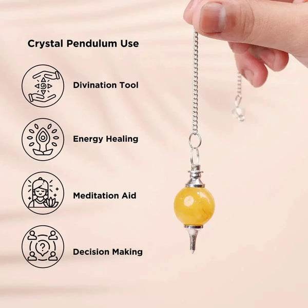 Amethyst Crystal Ball Pendulum for Dowsing & Healing | Brahmatells by Brahmatells