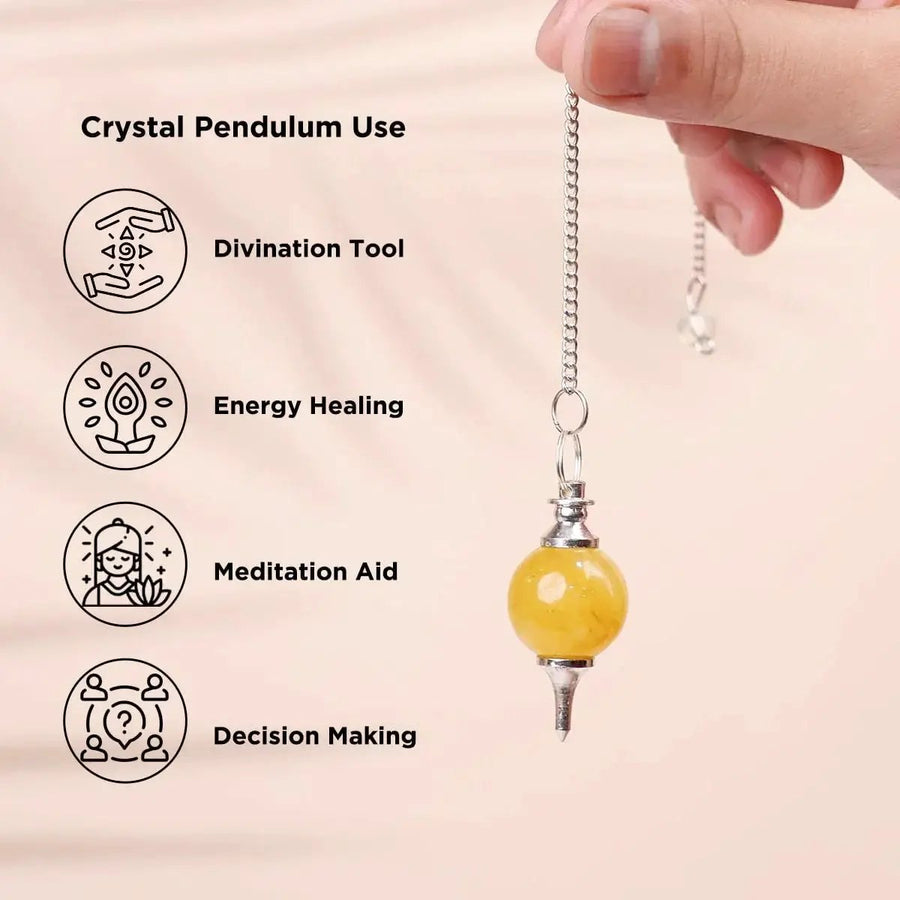 Amethyst Crystal Ball Pendulum for Dowsing & Healing | Brahmatells by Brahmatells