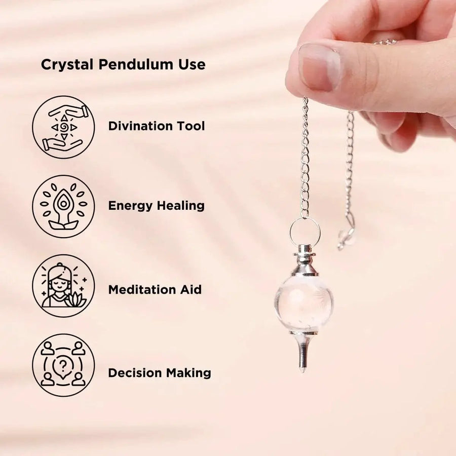 Amethyst Crystal Ball Pendulum for Dowsing & Healing | Brahmatells by Brahmatells