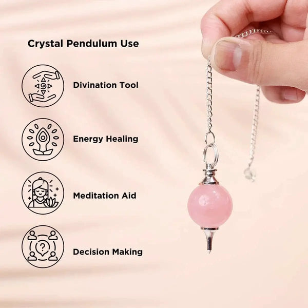 Amethyst Crystal Ball Pendulum for Dowsing & Healing | Brahmatells by Brahmatells