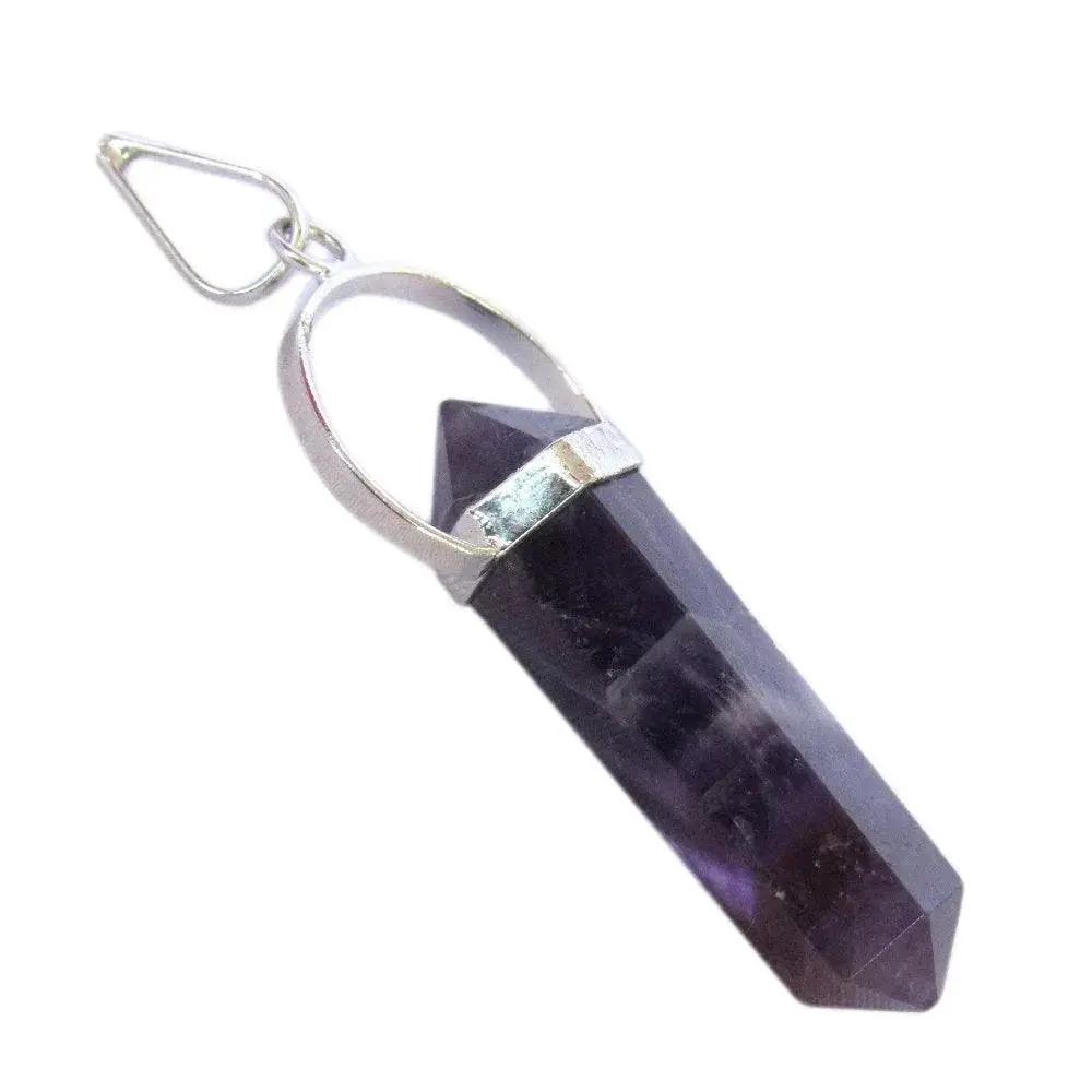 Amethyst Double Point Pencil Pendant - Spiritual Clarity & Calm | Brahmatells by brahmatells