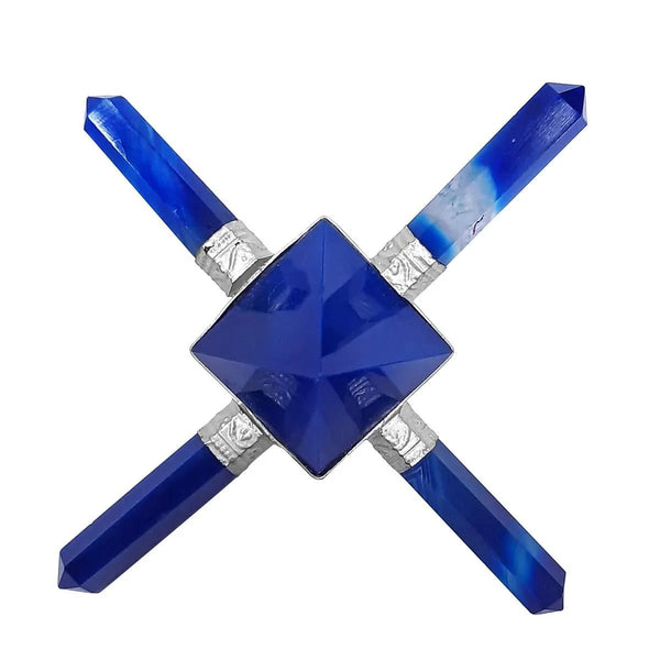 Amethyst Generator Reiki Energy Generator Pyramid,4 Point Amethyst Energy Generator,Energy Generator Tool with Pyramid,Amethyst Pyramid with Four Pencil Energy Generato by Brahmatells