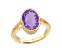 Amethyst Kathaila Oval Ring - Saturn's Serenity Stone | Brahmatells - BrahmatellsStore