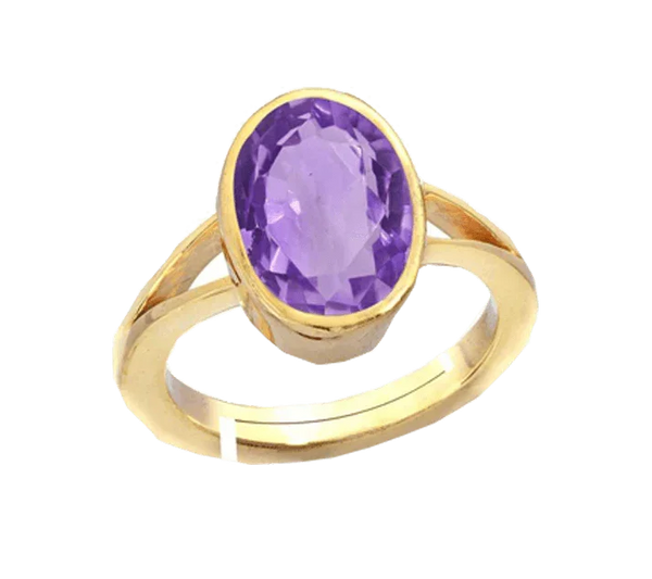 Amethyst Kathaila Oval Ring - Saturn's Serenity Stone | Brahmatells - BrahmatellsStore