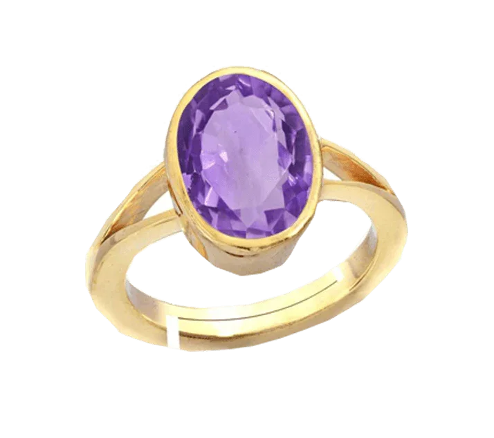 Amethyst Kathaila Oval Ring - Saturn's Serenity Stone | Brahmatells - BrahmatellsStore