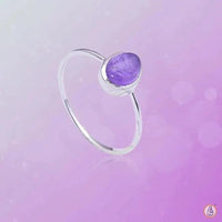 Amethyst Kathaila Oval Silver Ring - Saturn's Serene Jewel | Brahmatells by Brahmatells