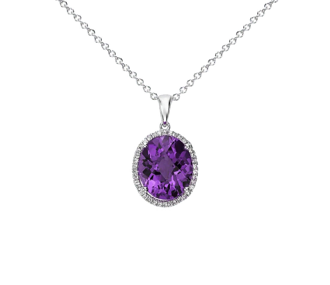 Amethyst Kathaila Round Silver Pendant: Saturn's Elegance | Brahmatells - BrahmatellsStore