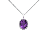 Amethyst Kathaila Round Silver Pendant: Saturn's Elegance | Brahmatells - BrahmatellsStore