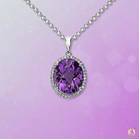 Amethyst Kathaila Round Silver Pendant: Saturn's Elegance | Brahmatells by Brahmatells