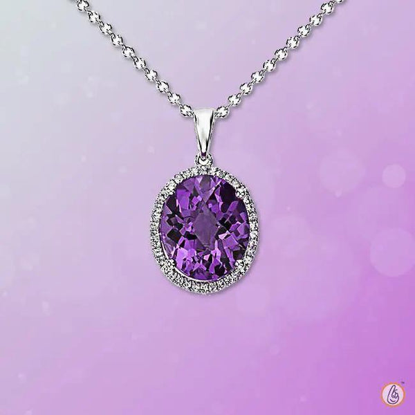 Amethyst Kathaila Round Silver Pendant: Saturn's Elegance | Brahmatells by Brahmatells