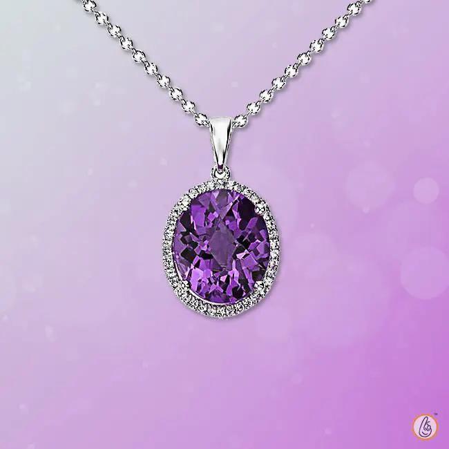 Amethyst Kathaila Round Silver Pendant: Saturn's Elegance | Brahmatells by Brahmatells