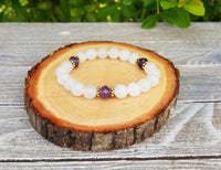 Angel Bracelet with Snow Quartz & Faceted Amethyst | Brahmatells by Brahmatells