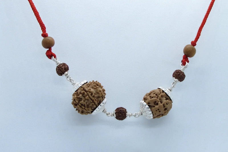 Aries Rudraksha Pendant with 3 & 11 Mukhi Nepal Beads by Brahmatells