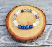Aura Healing Bracelet: Kyanite, Selenite, Fluorite | Brahmatells by Brahmatells
