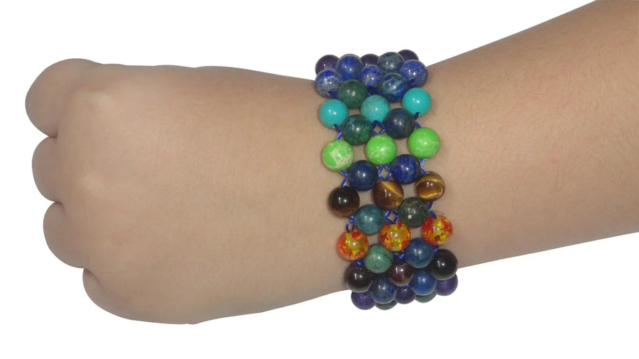 Azurite Triple Layer 7 Chakra Bracelet | Brahmatells by Brahmatells