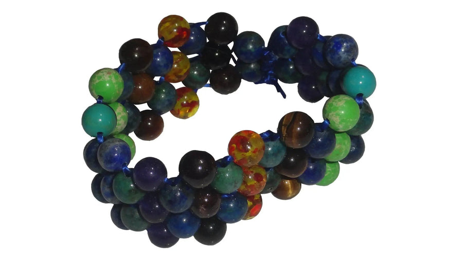 Azurite Triple Layer 7 Chakra Bracelet | Brahmatells by Brahmatells