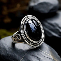 Black Obsidian Adjustable Ring - Grounding & Healing | Brahmatells by Brahmatells