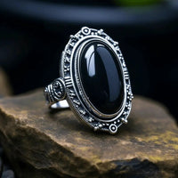 Black Obsidian Adjustable Ring - Grounding & Healing | Brahmatells by Brahmatells