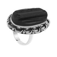 Black Obsidian Adjustable Ring - Grounding & Healing | Brahmatells by Brahmatells