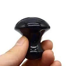 Black Obsidian Gua Sha: Mushroom Shaped Facial Tool | Brahmatells by Brahmatells