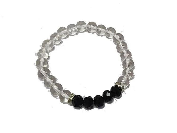 Black Obsidian Healing Bracelet - 8mm Round Cut Beads by Brahmatells