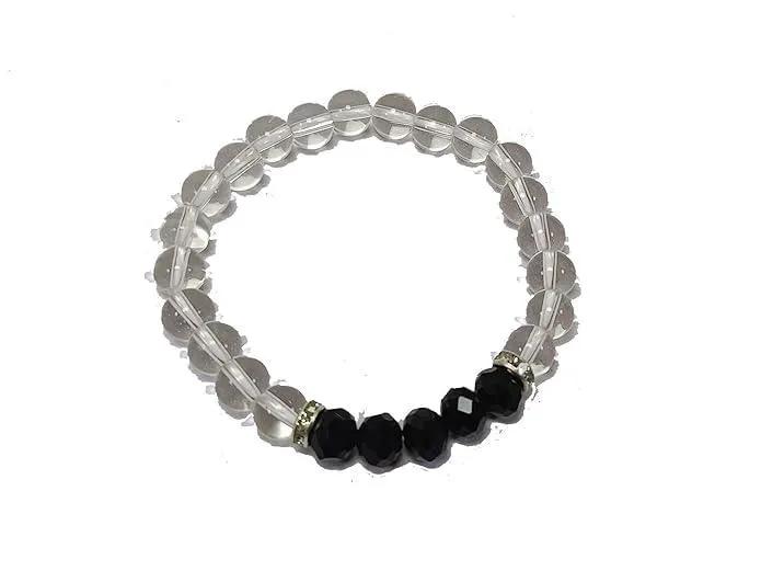 Black Obsidian Healing Bracelet - 8mm Round Cut Beads by Brahmatells